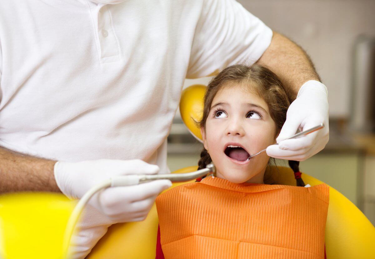 Dentist Checking For cavities In Little Girl