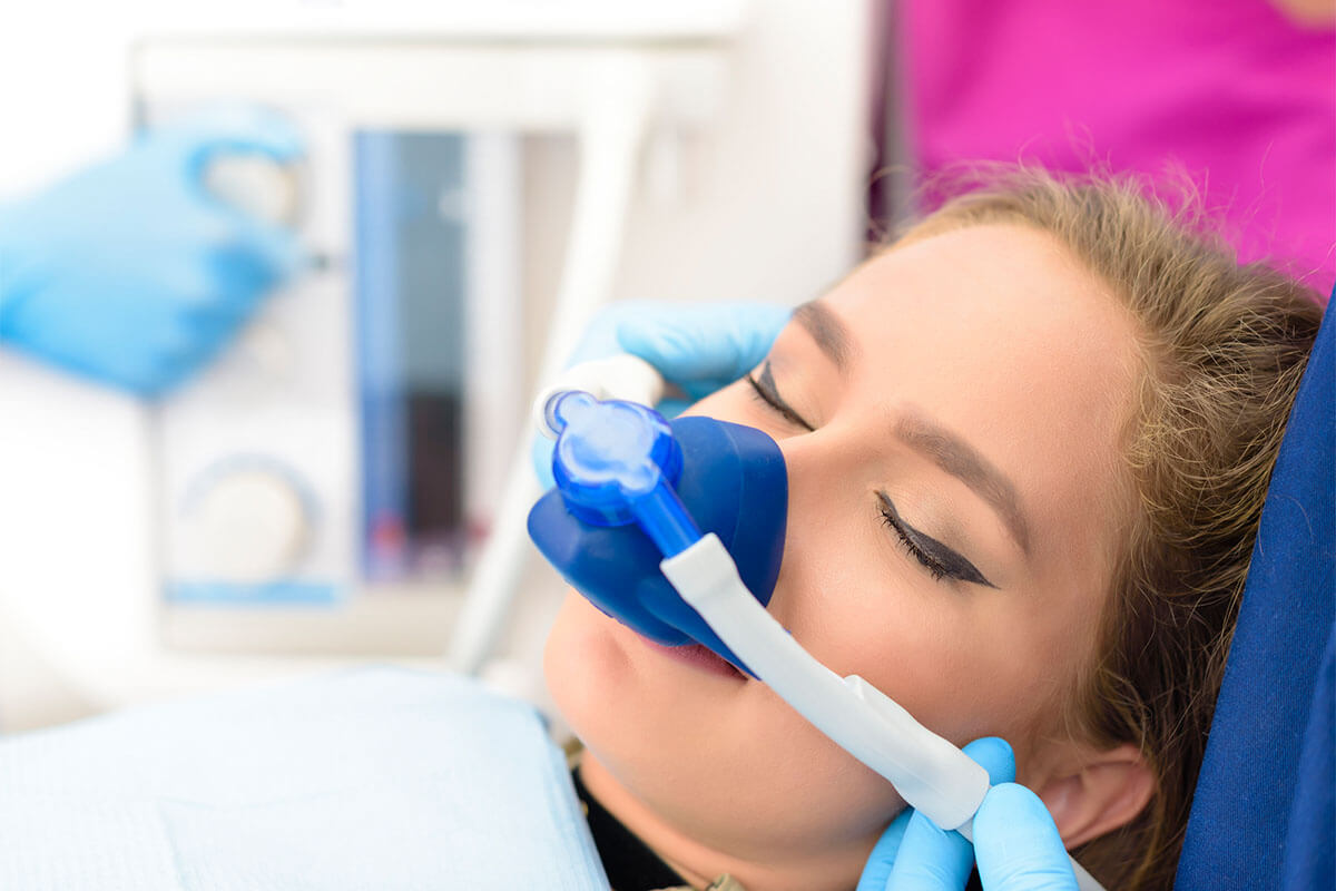 Child getting nitrous oxide sedation